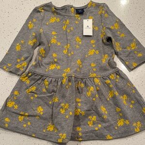 GAP Kids Dress in Gray with Yellow Floral